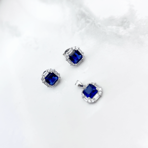 نیم ست نقره اسپرت طرح یاقوت