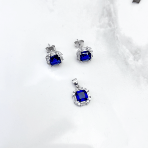 نیم ست طرح یاقوت نقره