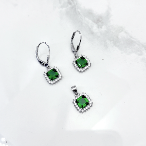 نیم ست مربع آویزی سبز