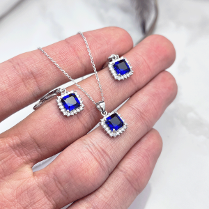 نیم ست نقره همراه زنجیر ایتالیایی