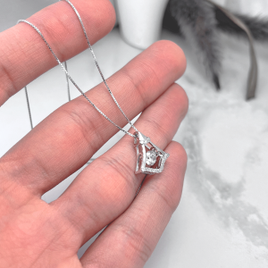 گردنبند نقره دخترانه تگ نگین