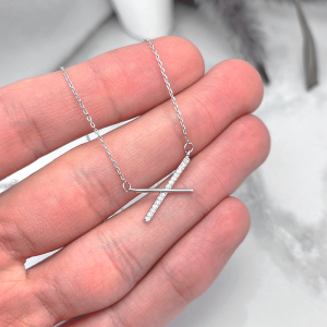 گردنبند نقره دخترانه خطی اسپرت