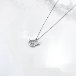 گردنبند زنانه نقره مدل گلبرگ