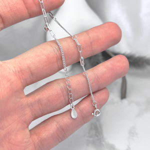 قفل و زنجیر قابل تنظیم دستبند نقره دخترانه