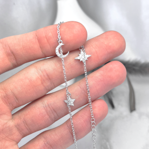 دستبند ماه و ستاره نقره ایتالیایی