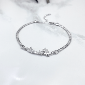 دستبند نقره دخترانه مدل ستاره