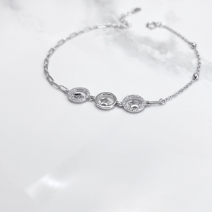 دستبند نقره ستاره نگین