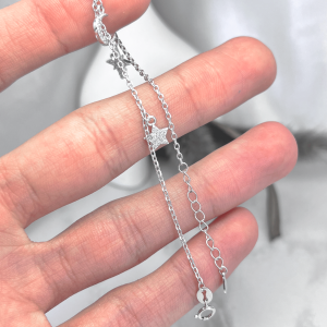 دستبند نقره دخترانه ماه و ستاره