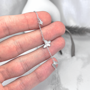 دستبند نقره آویز پروانه