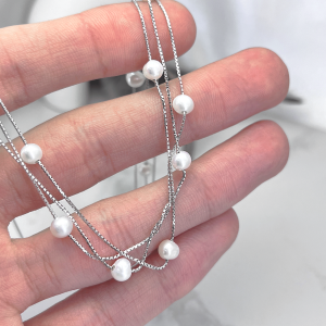 گردنبند مروارید خاص نقره