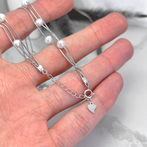 قفل و زنجیر قابل تنظیم گردنبند مروارید