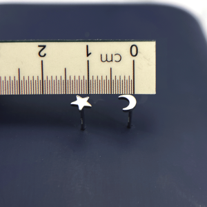 گوشواره نقره ماه و ستاره دخترانه