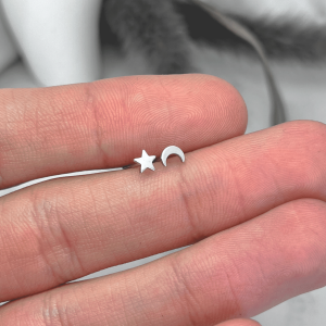 گوشواره ماه و ستاره نقره