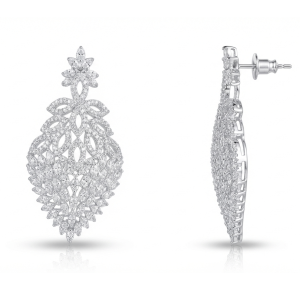 گوشواره نقره زنانه مجلسی مدل کشیده