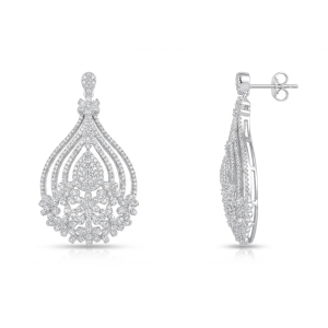 گوشواره نقره زنانه مدل مجلسی اشک