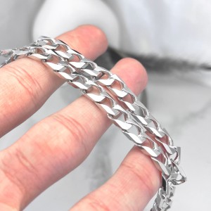 زنجیر نقره مردانه مدل کارتیه توپر