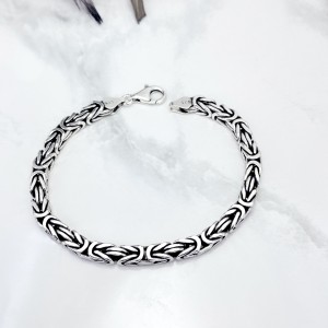 دستبند نقره مردانه کرال ضخیم