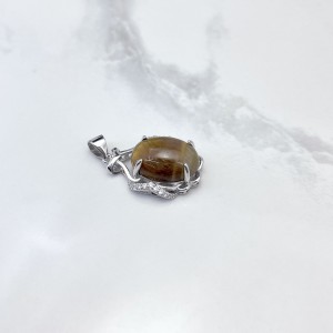 گردنبند نقره چشم ببر سنگ