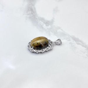گردنبند نقره چشم ببر