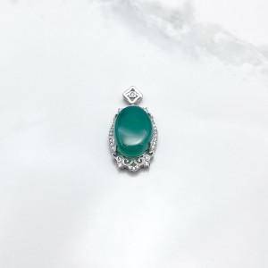 گردنبند نقره عقیق سبز