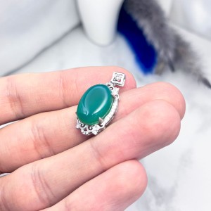 گردنبند نقره عقیق سبز