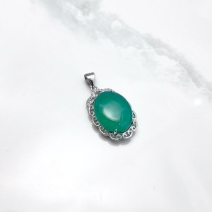 گردنبند نقره زنانه عقیق سبز