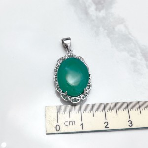 گردنبند نقره عقیق سبز سنگ