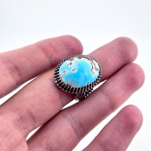انگشتر نقره مردانه فیروزه آبی آسمانی