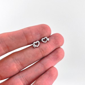 پیرسینگ نقره گوش قلبی