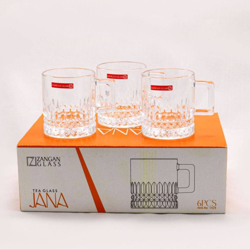 نیم ليوان دسته دار زنگان مدل جانا بسته 6 عددی