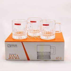 نیم ليوان دسته دار زنگان مدل جانا بسته 6 عددی