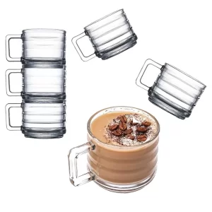 نیم ليوان دسته دار زنگان مدل لاین بسته 6 عددی