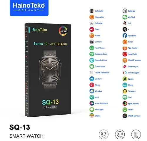 ساعت هوشمند هاینو تکو مدل Haino Teko SQ-13 Jet Black Series 10 نسخه اورجینال