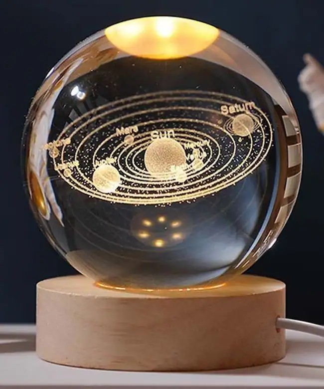 چراغ خواب گوی کریستالی طرح منظومه شمسی