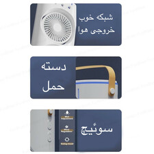 پنکه مه پاش ۲ فن با ۳ سرعت و ریموت کنترل چرخشی(سایز بزرگ)