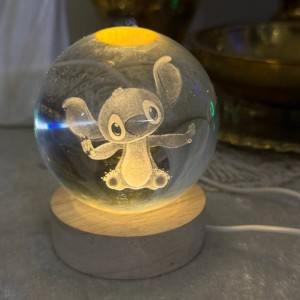 چراغ رومیزی مدل گوی کریستالی طرح قلب 90780-18