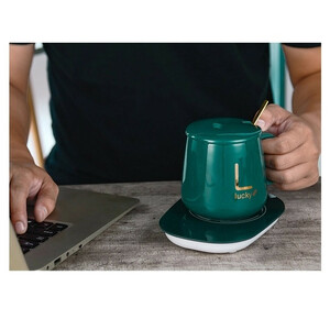 ماگ حرارتی لاکی مدل هیتردار به همراه صفحه گرم کن