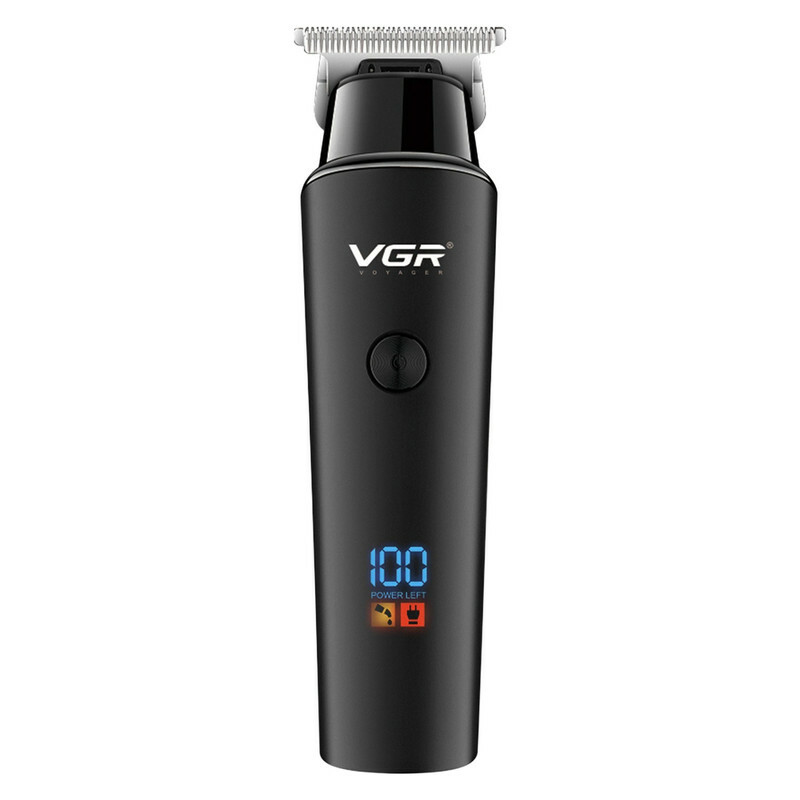 ماشین اصلاح موی سر و صورت وی جی آر مدل 937 با طراحی ارگونومیک، نمایشگر دیجیتال، باتری 2000 میلی‌آمپر ساعت، شارژ USB و سه شانه قابل تنظیم برای اصلاح دقیق و چند حالته