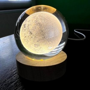 چراغ خواب گوی کریستالی طرح ماه سایز بزرگ (سایز 8)