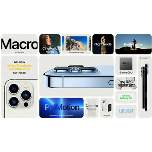 گوشی موبایل اپل مدل iPhone 13 Pro Max CH دو سیم‌ کارت ظرفیت 256 گیگابایت و رم 6 گیگابایت - استوک