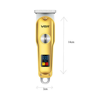 ماشین اصلاح موی سر و صورت وی جی ار مدل V-290 با تیغه استیل ضد زنگ، نمایشگر دیجیتال، قابلیت دو سرعته، منبع تغذیه برق و شارژ، سه شانه اصلاح 1 تا 3 میلی‌متر، مدت زمان استفاده 120 دقیقه و شارژ 90 دقیقه
