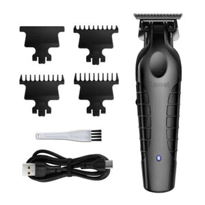ماشین اصلاح موی صورت کیمی مدل KM-2299 با تیغه کربن استیل، باتری 1200 میلی‌آمپر ساعت، شارژ سریع 3 ساعته با USB Type-C، طراحی ارگونومیک و 3 شانه تنظیم طول مو