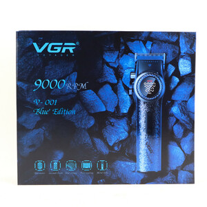 ماشین اصلاح موی سر و صورت شارژی وی جی ار مدل  V-001 آبی  نسخه Blue Edition