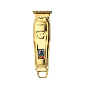 ماشین اصلاح موی سر و صورت وی جی آر مدل V-965 با تیغه استیل ضد زنگ، قابلیت اصلاح با شماره صفر، تنظیم سرعت، شانه قابل تنظیم و باتری 600 میلی‌آمپر ساعت با شارژ USB و طراحی ارگونومیک و مقاوم در برابر لغزش