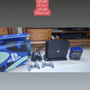 کنسول بازی سونی مدل Playstation 4 Pro 2018 کد CUH-7216B Region 2 ظرفیت 1 ترابایت در حد آکبند دو دسته