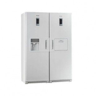 یخچال و فریزر دوقلوی هیمالیا مدل بتا سفید چرمی نوفراست هوم بار یخساز