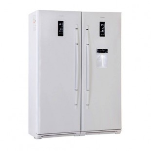 یخچال و فریزر دوقلوی هیمالیا مدل Ice Pool سفید چرمی نوفراست یخساز