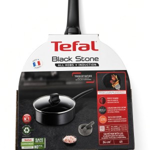 تابه درب‌دار تفال مدل Black Stone سایز ۲۴ سانتی‌متر