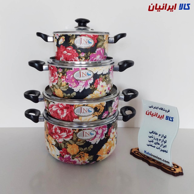 سرویس قابلمه 7 پارچه گلدار گرانیتی جنوب کد 15