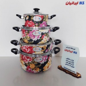 سرویس قابلمه 7 پارچه گلدار گرانیتی جنوب کد 15